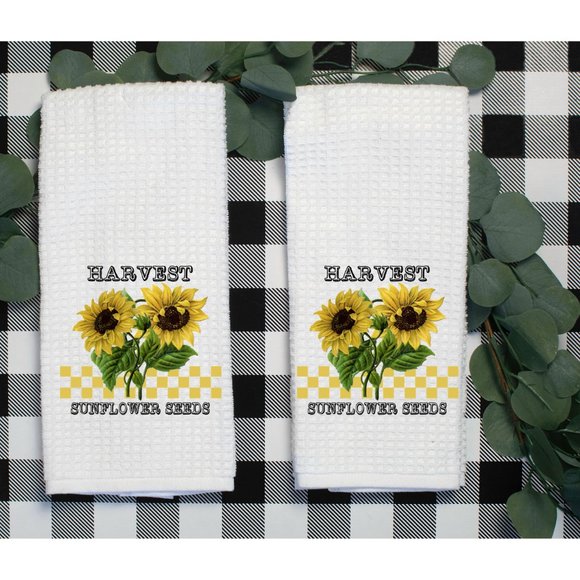 Sunflower Hand Towels, Set of 2, Kitchen tea towel - Picture 2 of 3